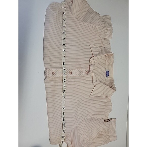 Vtg Miss Fashionality Pink Stripe LongSleeve Button-u Blouse Sz 44 - Picture 10 of 12
